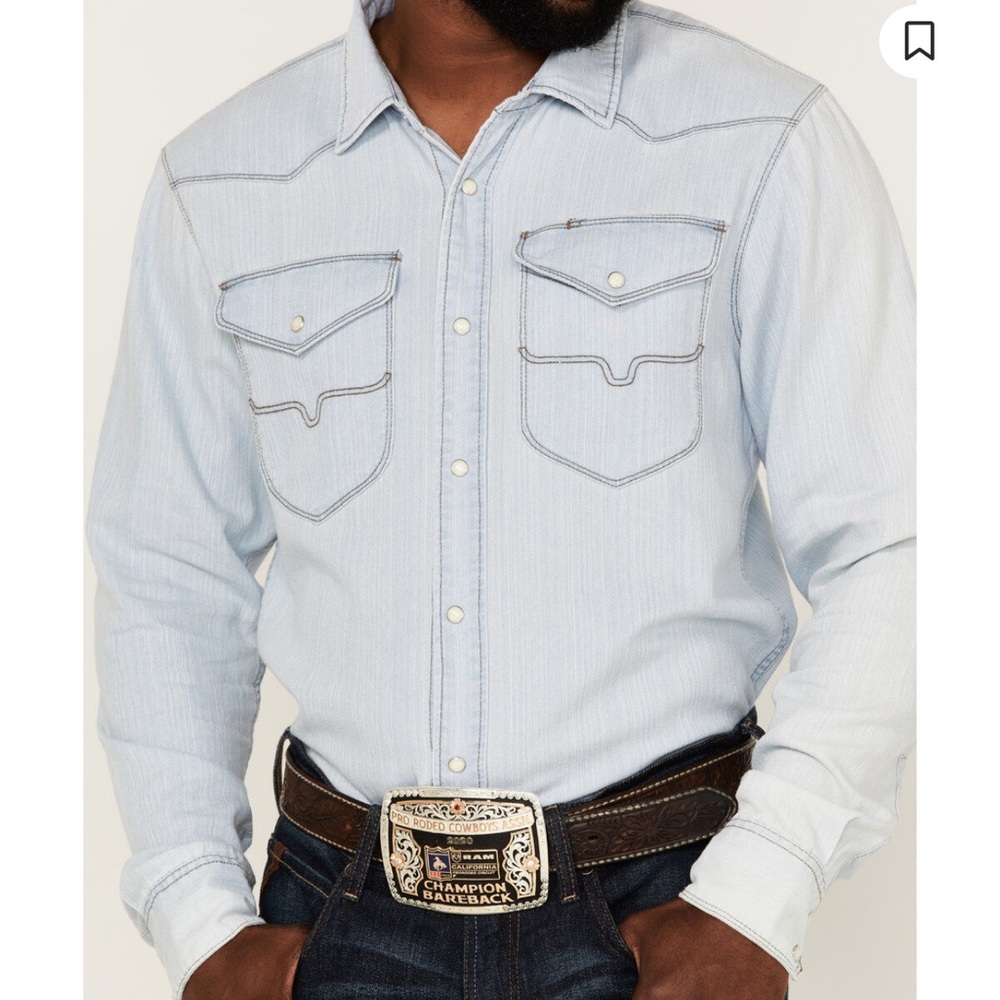 Kimes Ranch Blue Western Casual Button Down Shirt
